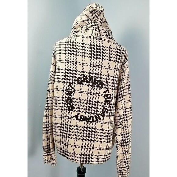 Zara Men Herringbone Plaid Hooded Jacket Large X Large Don't Crave the Fantasy - Picture 7 of 12
